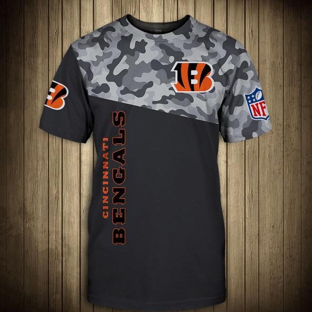 Cincinnati Bengals Half Camo 3D T-Shirt