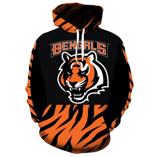 Cincinnati Bengals Logo With Short Name 3D Printed Pullover Hoodie