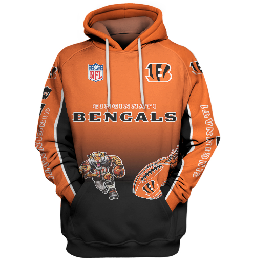 Cincinnati Bengals Name In Sleeve 3D Pullover Hoodie