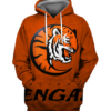 Cincinnati Bengals Simple 3D Printed Pullover Hoodie