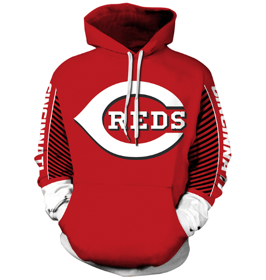 Cincinnati Reds Logo 3D Printed Pullover Hoodie