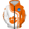 Clemson Tigers Half Color 3D Printed Zipper Hoodie Jacket