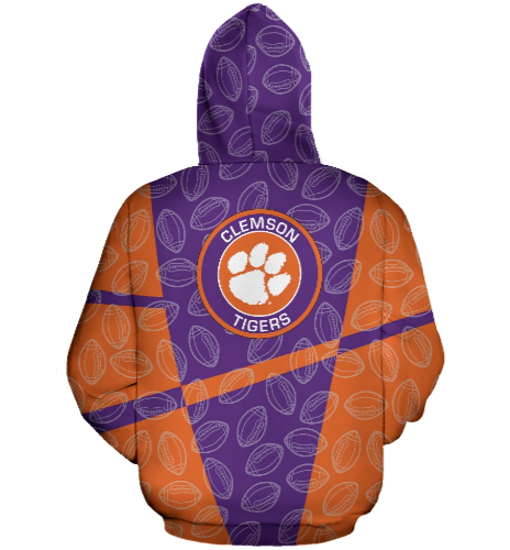 Clemson Tigers Heart In Chest 3D Pullover Hoodie - Image 2