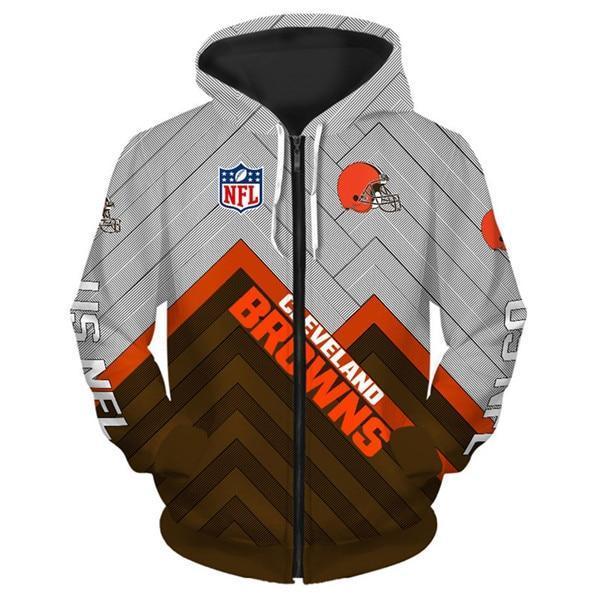 Cleveland Browns 3D Zipper Hoodie Jacket