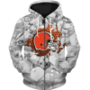 Cleveland Browns Beehives Pattern 3D Zipper Hoodie Jacket