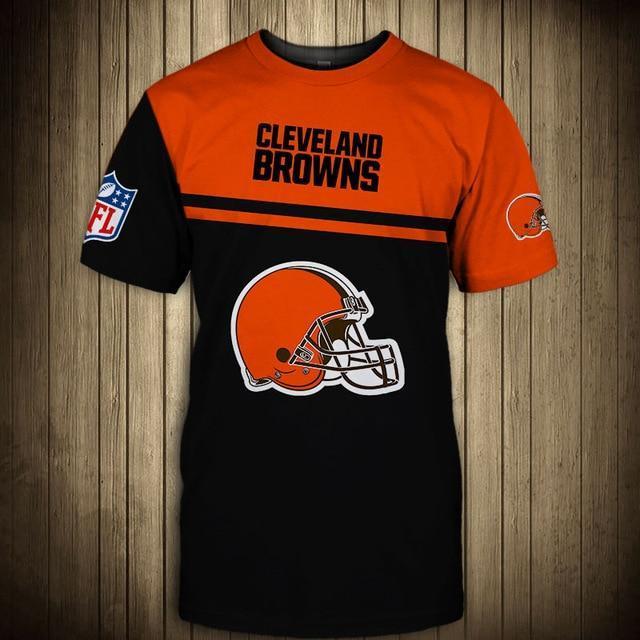 Cleveland Browns Difference Colors In Two Hands 3D T-Shirt