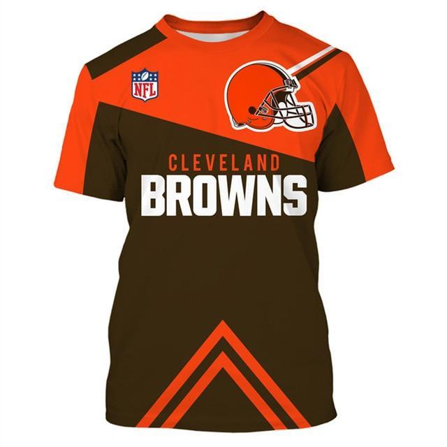 Cleveland Browns Logo With Team Name 3D Printed T-Shirt