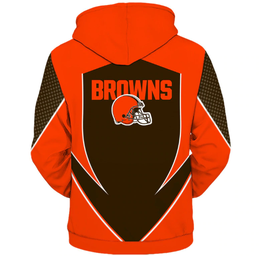Cleveland Browns Middle Logo 3D Printed Zipper Hoodie Jacket - Image 2
