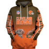 Cleveland Browns Name In Sleeve 3D Pullover Hoodie