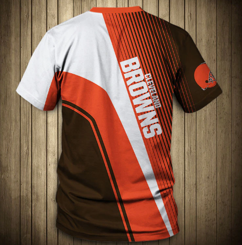 Cleveland Browns Stripe 3D T-Shirt - Image 2
