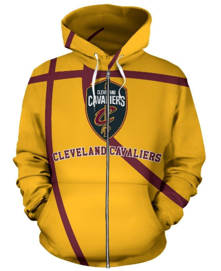 Cleveland Cavaliers Simple 3D Printed Zipper Hoodie Jacket