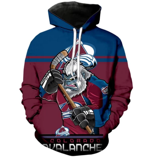 Colorado Avalanche Logo 3D Printed Pullover Hoodie