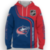 Columbus Blue Jackets Half Color 3D Printed Pullover Hoodie