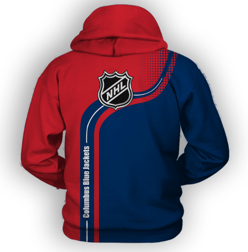 Columbus Blue Jackets Half Color 3D Printed Zipper Hoodie Jacket - Image 2