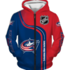 Columbus Blue Jackets Half Color 3D Printed Zipper Hoodie Jacket