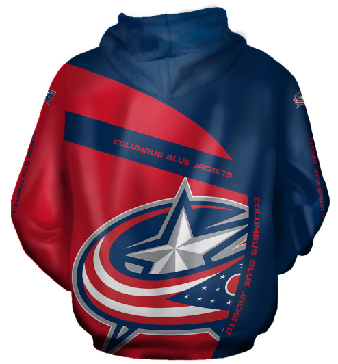 Columbus Blue Jackets Symbol 3D Printed Pullover Hoodie - Image 2