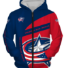 Columbus Blue Jackets Symbol 3D Printed Zipper Hoodie Jacket