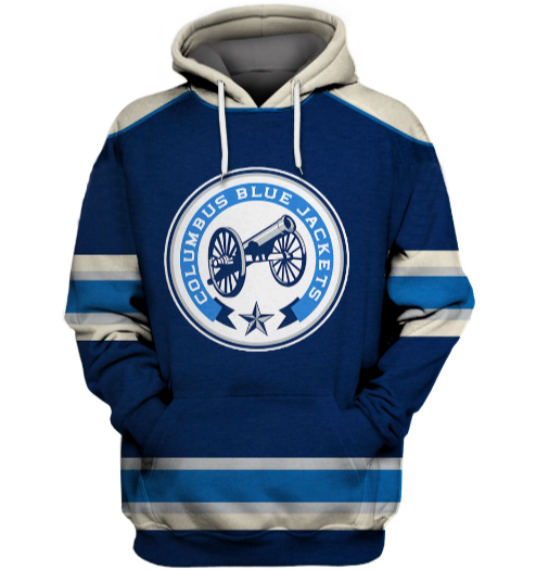 Columbus Blue Jackets Symbol Dark 3D Pullover Hoodie