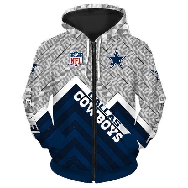 Dallas Cowboys 3D Zipper Hoodie Jacket