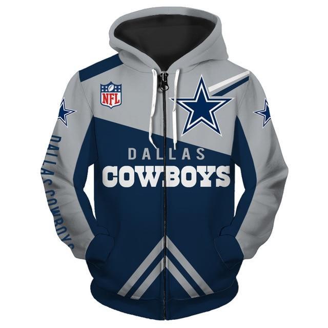 Dallas Cowboys 3D Zipper Hoodie Jacket