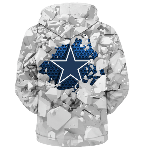Dallas Cowboys Beehives Pattern 3D Zipper Hoodie Jacket - Image 2