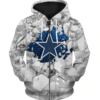 Dallas Cowboys Beehives Pattern 3D Zipper Hoodie Jacket