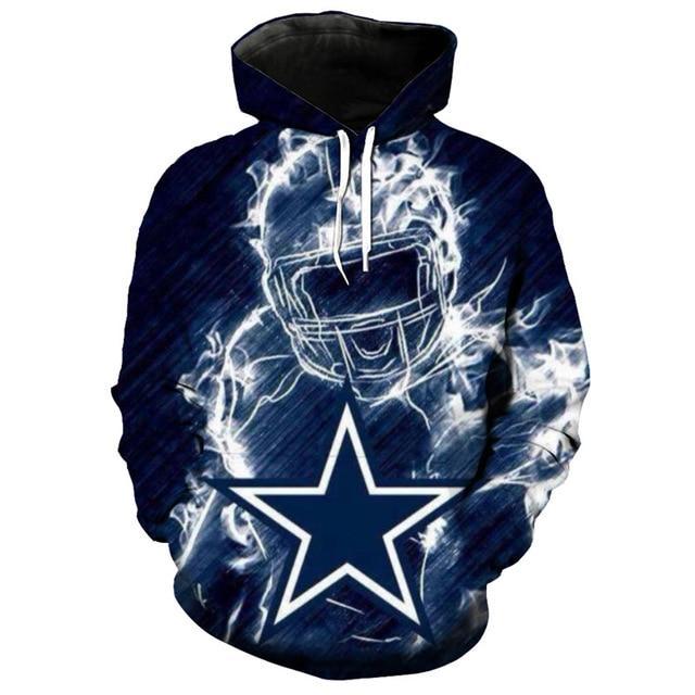 Dallas Cowboys Logo Printed 3D Pullover Hoodie