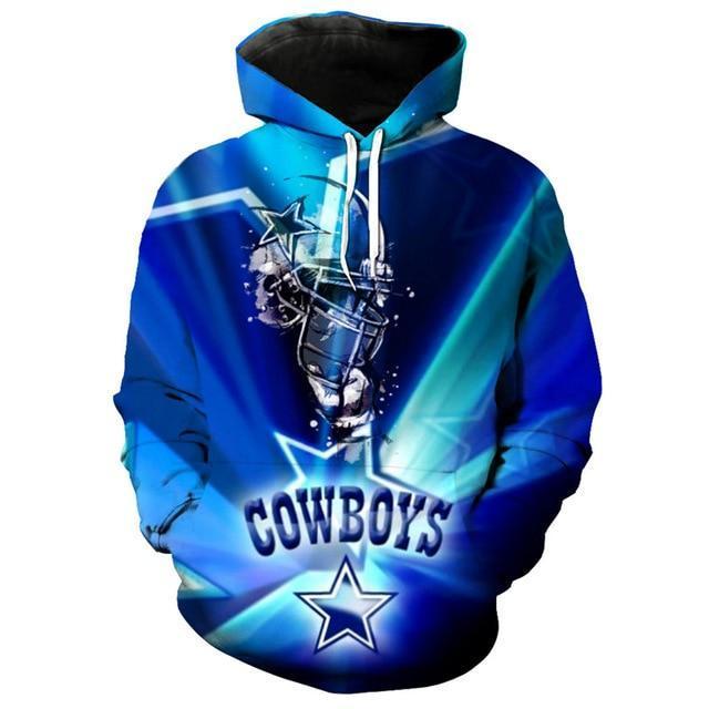 Dallas Cowboys Logo With Short Name 3D Printed Pullover Hoodie