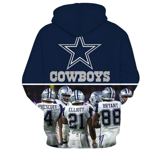 Dallas Cowboys Team With Symbol 3D Printed Pullover Hoodie - Image 2