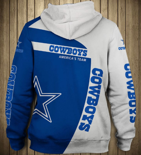 Dallas Cowboys White Hood 3D Pullover Hoodie - Image 2