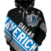 Dallas Mavericks Stripe With Stars 3D Printed Pullover Hoodie