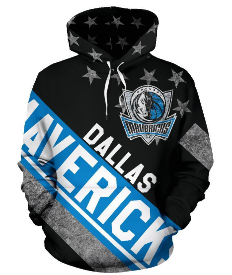 Dallas Mavericks Stripe With Stars 3D Printed Pullover Hoodie