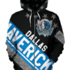 Dallas Mavericks Stripe With Stars 3D Printed Zipper Hoodie Jacket