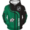 Dallas Stars Half Color 3D Printed Zipper Hoodie Jacket