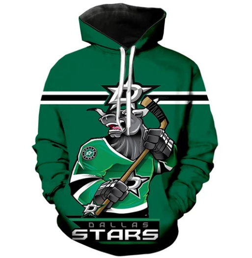 Dallas Stars Logo 3D Printed Pullover Hoodie