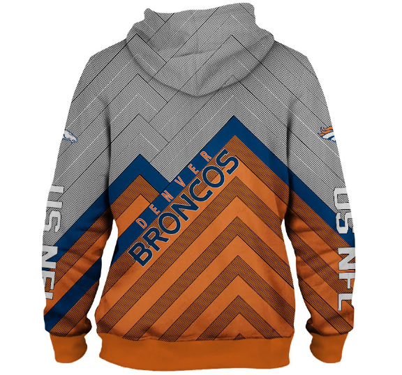 Denver Broncos 3D Logo Name Printed Pullover Hoodie - Image 2