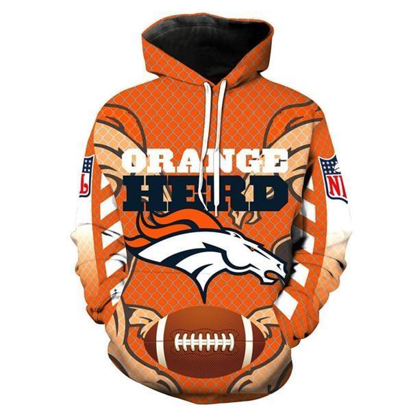 Denver Broncos 3D Pullover Hoodie
