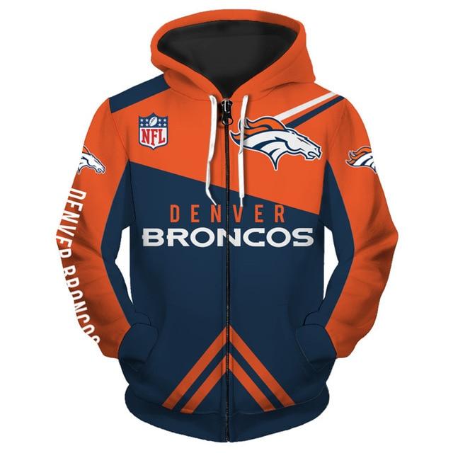 Denver Broncos 3D Zipper Hoodie Jacket