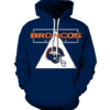 Denver Broncos Blue 3D Printed Pullover Hoodie