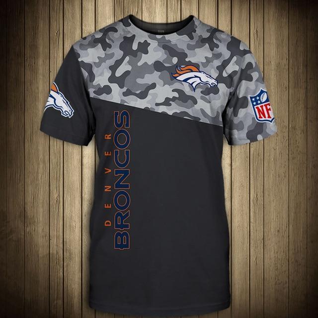 Denver Broncos Half Camo 3D T-Shirt