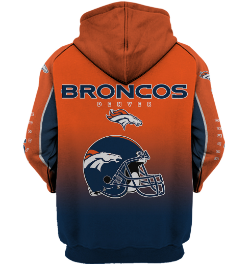 Denver Broncos Name In Sleeve 3D Pullover Hoodie - Image 2