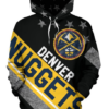 Denver Nuggets Stripe With Stars 3D Printed Pullover Hoodie