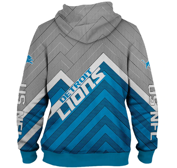 Detroit Lions 3D Logo Name Printed Pullover Hoodie - Image 2