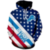 Detroit Lions American Flag 3D Printed Pullover Hoodie
