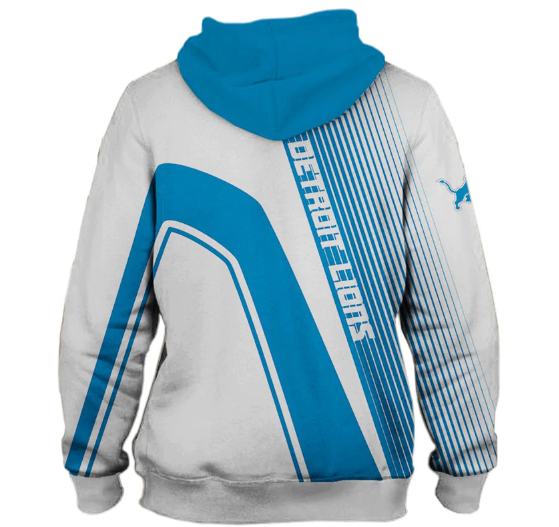 Detroit Lions Hooded Matching Stripe 3D Pullover Hoodie - Image 2