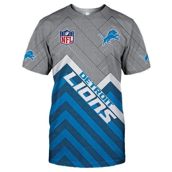 Detroit Lions Logo In Chest 3D Printed T-Shirt