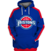 Detroit Pistons Blue Simple 3D Printed Pullover Hoodie