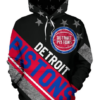 Detroit Pistons Stripe With Stars 3D Printed Pullover Hoodie