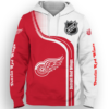 Detroit Red Wings Half Color 3D Printed Pullover Hoodie