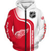 Detroit Red Wings Half Color 3D Printed Zipper Hoodie Jacket